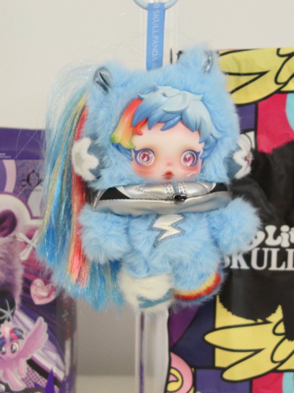 POP MART SKULLPANDA x My Little Pony Rainbow Dash Plush Pendant